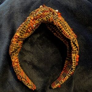 New Deepa Gurnani Sequin Embellished Headband - Anthropologie Gold, Brown, Red